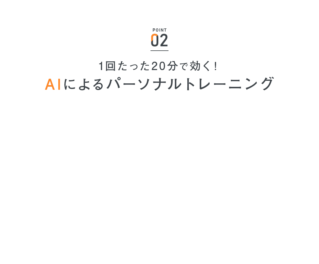 POINT02 1回たった20分で効く！AIによるパーソナルトレーニング